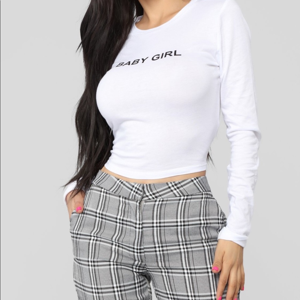 Fashion Nova Long Sleeve Baby Tee